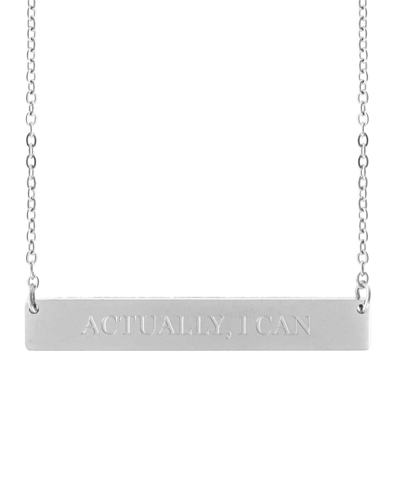 Actually, I Can Bar Necklace | Silver - Teresa Collins Studio
