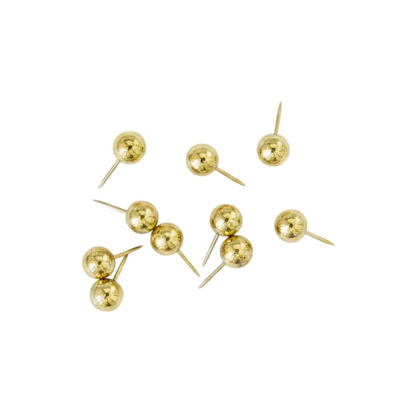 The Sphere Pin Set — Polished Gold Push Pins reference image