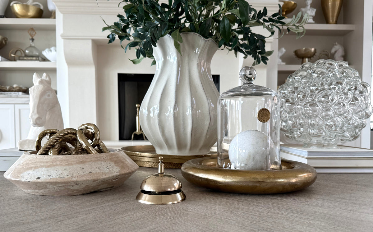 Vintage Style Polished Brass Desk Bell reference image