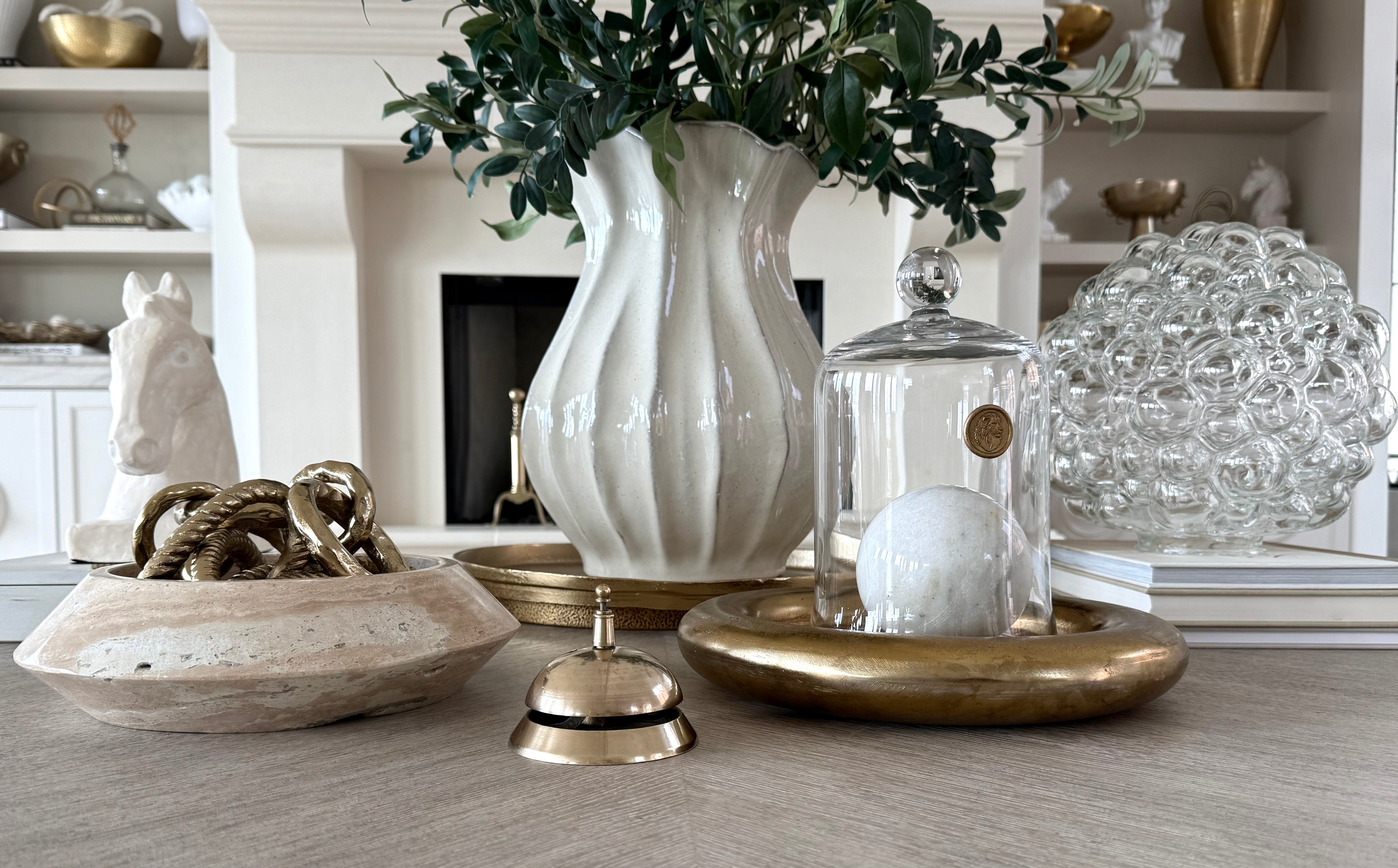 Vintage Style Polished Brass Desk Bell product image