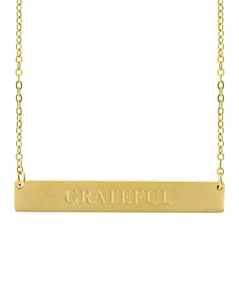 Grateful Bar Necklace | Gold - Teresa Collins Studio