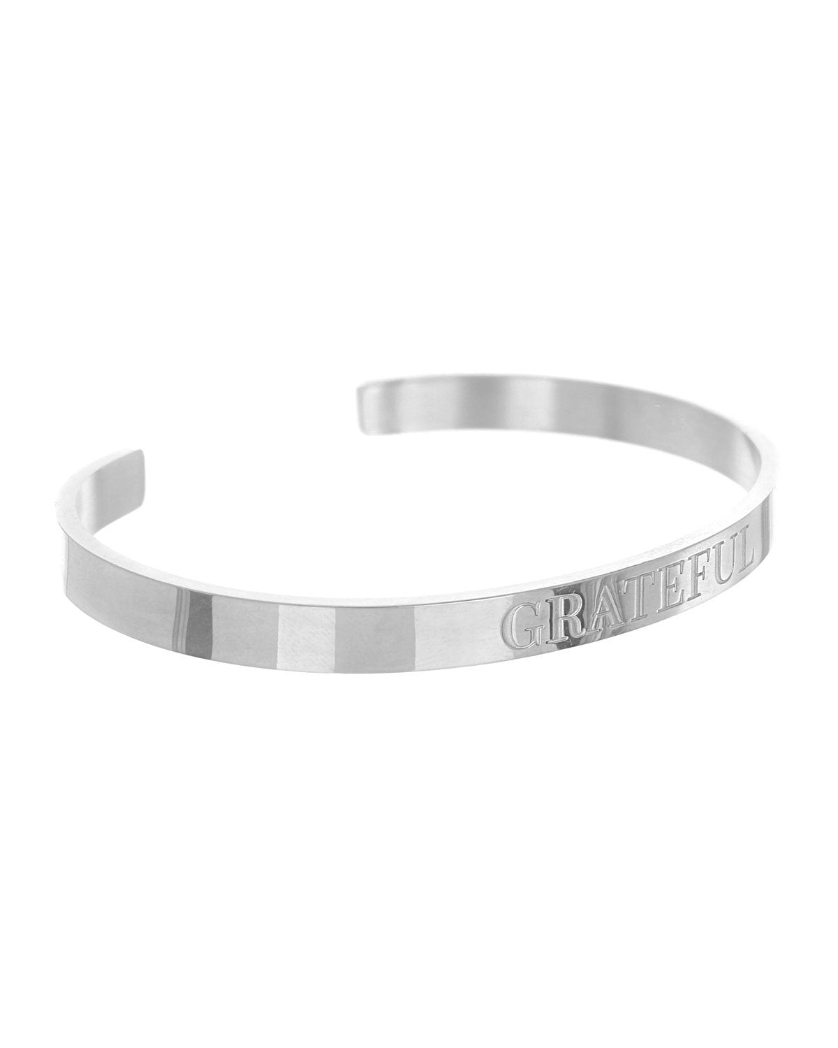 Grateful Open Cuff Bracelet | Silver - Teresa Collins Studio