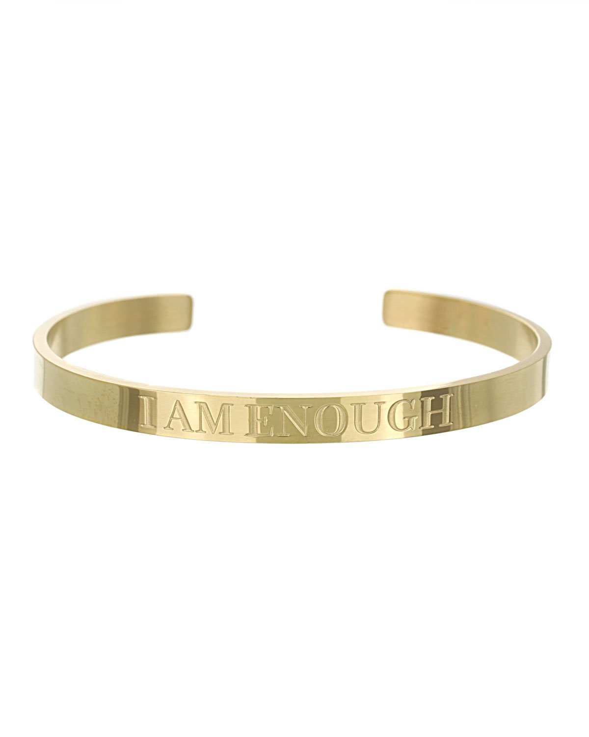 I Am Enough Open Cuff Bracelet | Gold - Teresa Collins Studio
