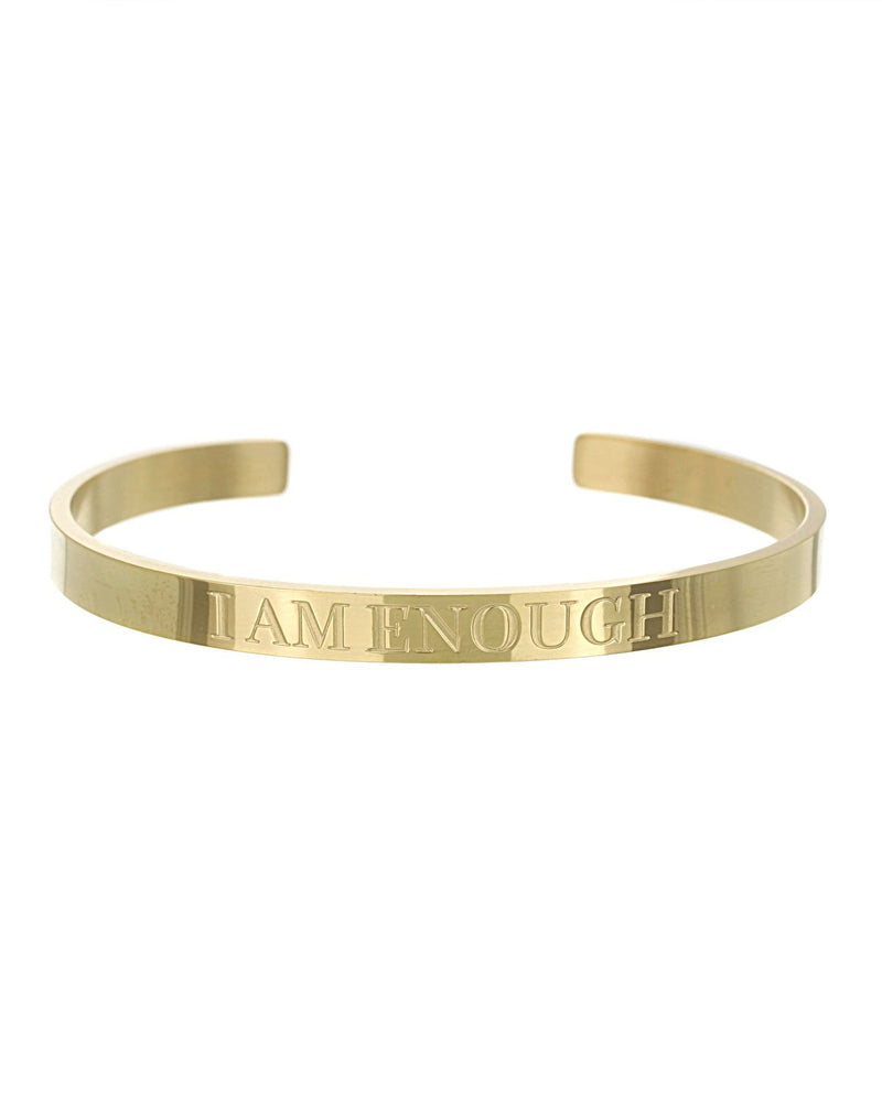 I Am Enough Open Cuff Bracelet | Gold - Teresa Collins Studio