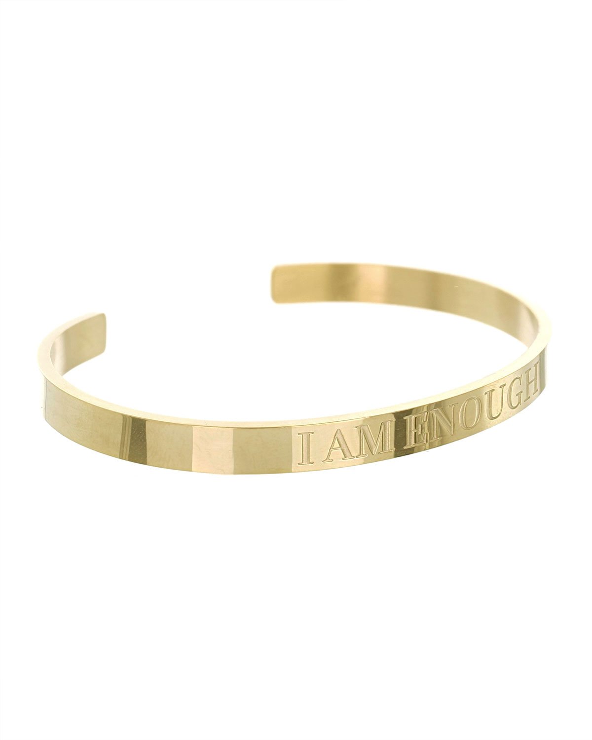 I Am Enough Open Cuff Bracelet | Gold - Teresa Collins Studio