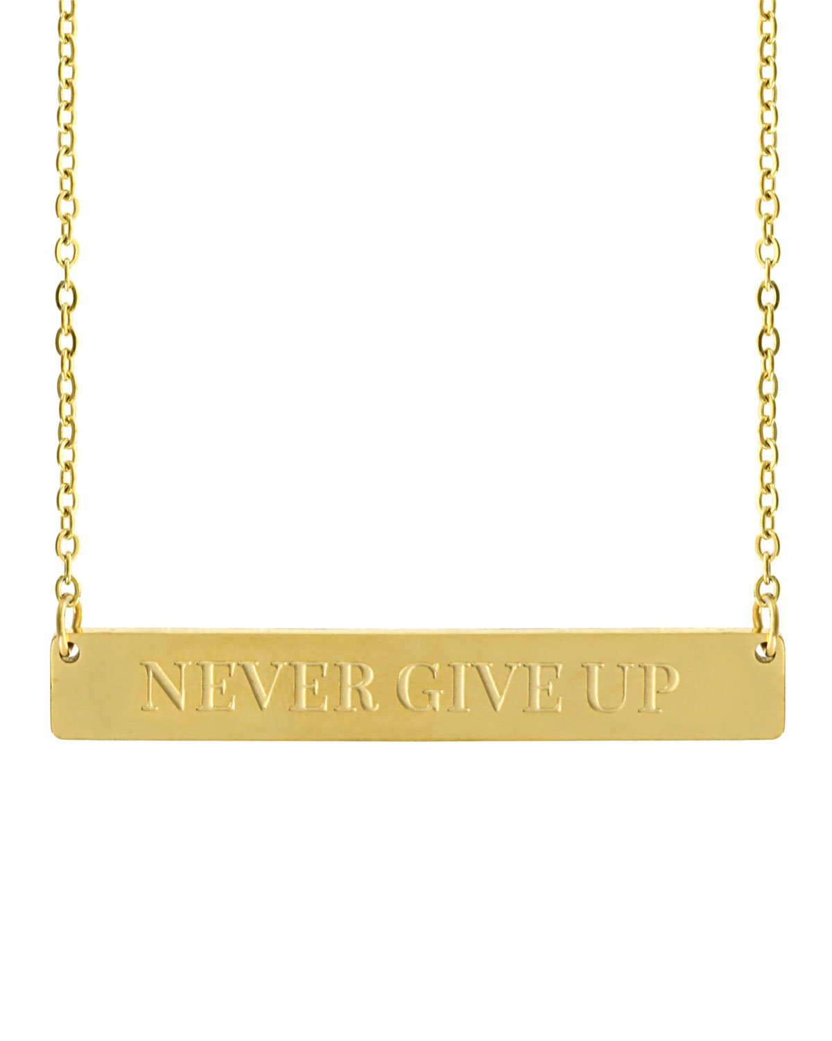 Never Give Up Bar Necklace | Gold - Teresa Collins Studio